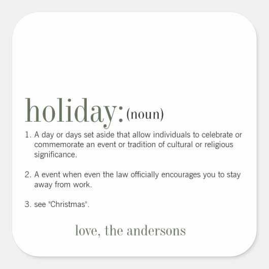 Kerstmis witte feestdag vierkante sticker (Voorkant)