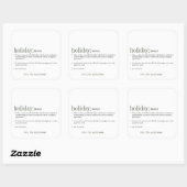 Kerstmis witte feestdag vierkante sticker (Vel)