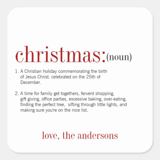 Kerstmis witte feestdag vierkante sticker (Voorkant)