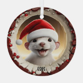 Kerstmis witte fret glas ornament (Achterkant)