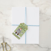 Kerstmis Witte Olifant Cadeaulabel (Met Touw)
