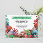 Kerstmis Witte Olifant Party uitnodiging (Staand voorkant)