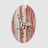 Kerstmis Witte Pepermunt Hert Ornament (voorkant)