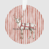 Kerstmis Witte Pepermunt Hert Ornament (voorkant)