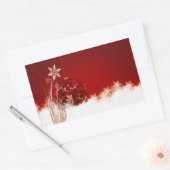 Kerstmis witte rode decoratie rechthoekige sticker (Envelop)