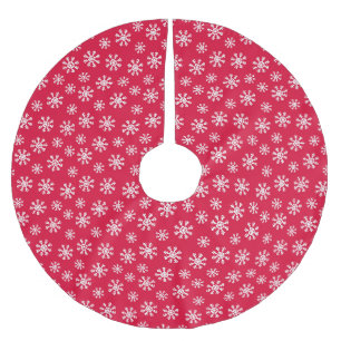 Kerstmis Witte Sneeuw op Cherry Rood Kerstboom Rok