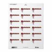 Kerstmis Witte Sock Red Satijnen Lint   Etiket (Full Sheet)