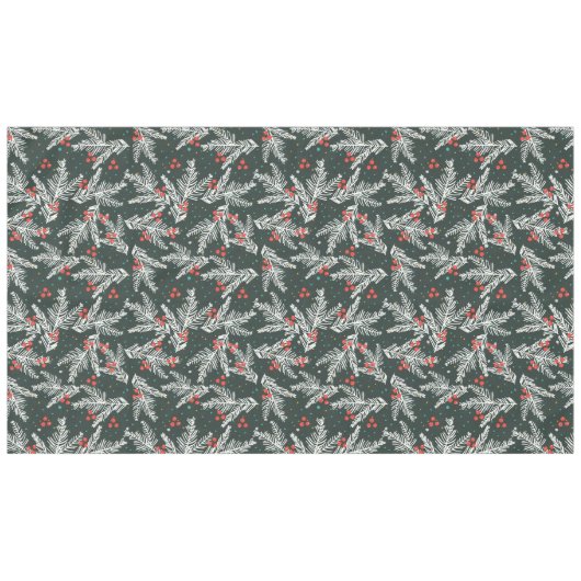 Kerstmis witte spar takken tafelkleed (Voorkant (Horizontaal))