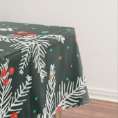 Kerstmis witte spar takken tafelkleed (Voorbeeld)