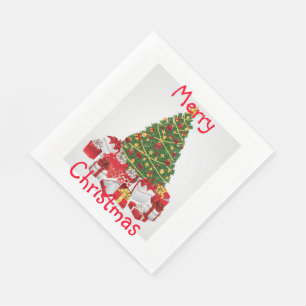 Kerstmis/Witte standaard luis servet/boom Servetten