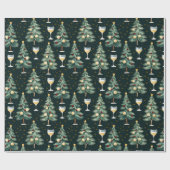 Kerstmis witte wijn liefhebber cadeaupapier (Vlak)