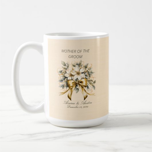 Kerstmis Witte Winterberry Moeder van de bruidegom Koffiemok (Links)