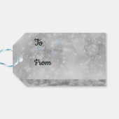 Kerstmis Wonder Sneeuwman Flutterende Sneeuwvlokke Cadeaulabel (Achterkant Horizontaal)