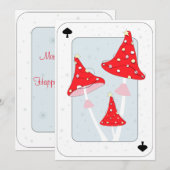 Kerstmis Wonderland magische paddenstoelen Feestdagenkaart (Voorkant / Achterkant)