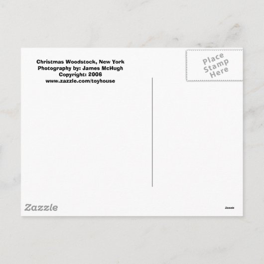 Kerstmis Woodstock, NY van Village Green Feestdagenkaart (Achterkant)