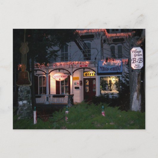 Kerstmis Woodstock, NY van Village Green Feestdagenkaart (Voorkant)