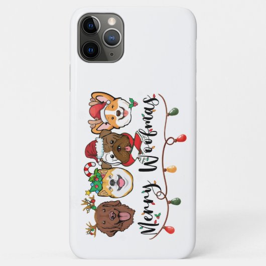 Kerstmis Woofmas Typografie iPhone 11 Pro Max Hoes (Achterkant)