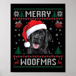 Kerstmis Woofmas Verschrikkelijke Trui Zwarte Lab Poster