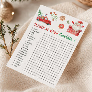Kerstmis Woord Scrabble Spel Feestdagenkaart