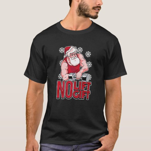 Kerstmis Workout voor een Kerstman Lifter T-shirt (Voorkant)