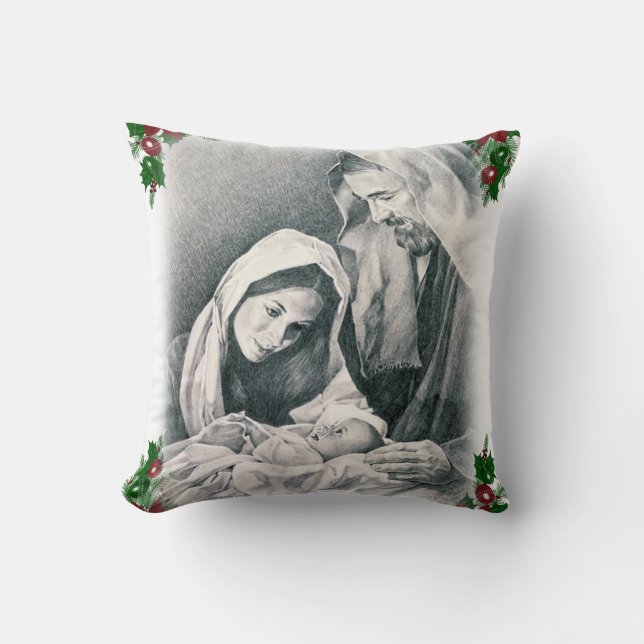 Kerstmis Worp Kussen, Jezus Christus Kussen (Voorkant)