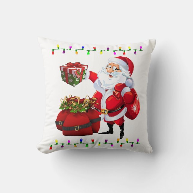 Kerstmis Worp Kussen, Santa Lichten Kussen (Voorkant)