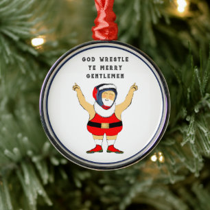 Kerstmis worstelen metalen ornament