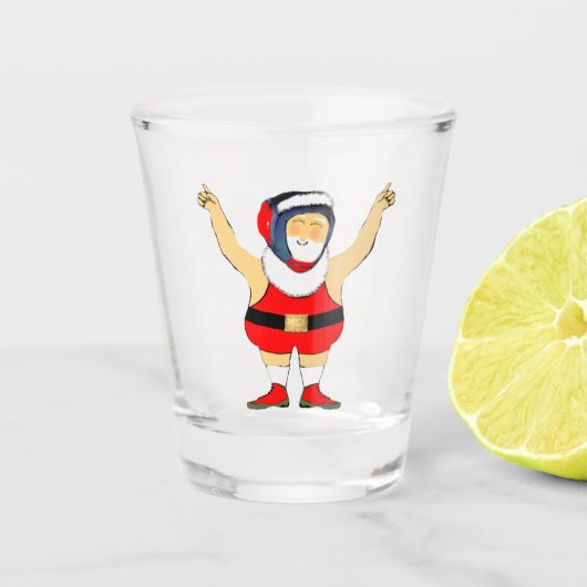 Kerstmis worstelen shot glas (Voorkant)