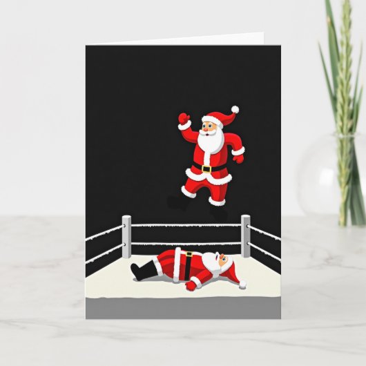Kerstmis worstelen Sinterklaas kaart (Voorkant)