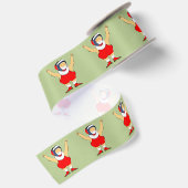 Kerstmis worstelvakantie satijnen lint (Achterkant)