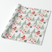 Kerstmis Wrap met Sneeuw Cadeaupapier (Uitgerold)