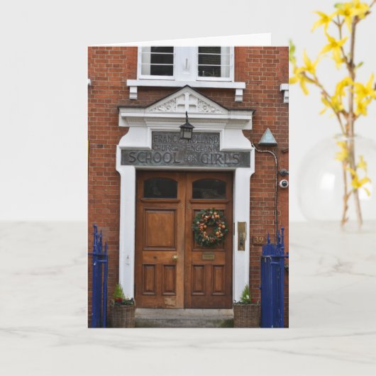 Kerstmis Wreath London Architecture Photography Kaart (Gele Bloem)