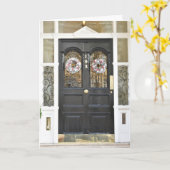 Kerstmis Wreath London Architecture Photography Kaart (Gele Bloem)