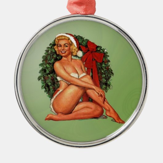 Kerstmis Wreath Metalen Ornament (Voorkant)