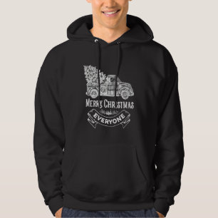 kerstmis X min. boom op rode vrachtwagen Hoodie