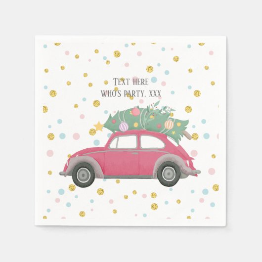 kerstmis, xmas, babyboy, kerstboom, auto servet (Voorkant)