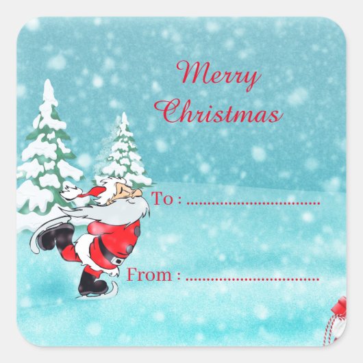 Kerstmis Xmas Cadeau Naam Label Sticker (Voorkant)