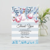 Kerstmis, Xmas, dankuwelkaart Bedankkaart (Staand voorkant)