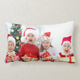 Kerstmis Xmas fototemplate 2 kinderen familie Kussen