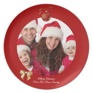 Kerstmis Xmas Fototemplate 2 kinderen familie Melamine+bord