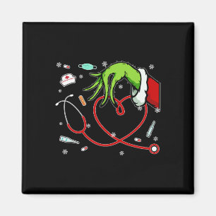 Kerstmis Xmas Hart Rn Cna Icu Schrob Verpleegster Magneet