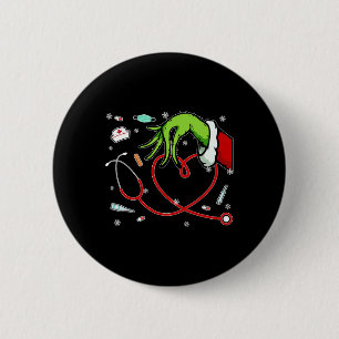 Kerstmis Xmas Hart Rn Cna Icu Schrob Zuster Dokter Ronde Button 5,7 Cm