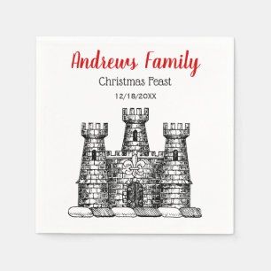 Kerstmis Xmas Heraldisch Kasteel Embleem Wapen C Servet