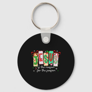 Kerstmis Xmas Jezus Is De Reden Voor Het Seizoen Sleutelhanger