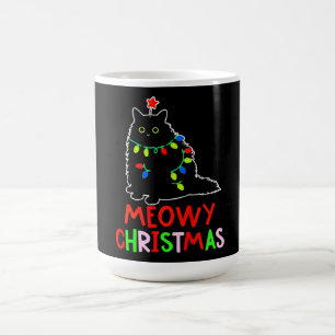 Kerstmis Xmas Lichtjes Zwarte Kat Pijama Magische Mok