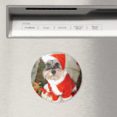 Kerstmis X'Mas miniatuur Schnauzer Magneet (Insitu (Vaatwasser))