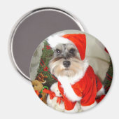 Kerstmis X'Mas miniatuur Schnauzer Magneet (Voorkant / Achterkant)