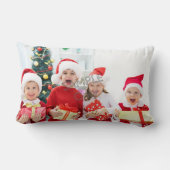Kerstmis Xmas Photo Template 2 kinderen familie Kussen (Achterkant)