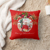 Kerstmis Xmas Photo Template 4 kinderen familie Kussen (Deken)