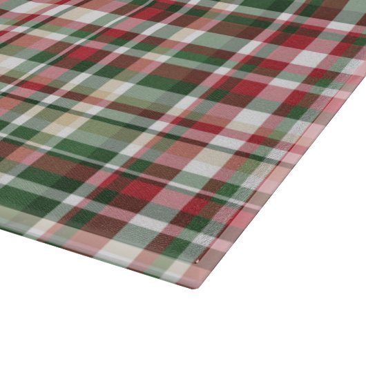 Kerstmis XMAS Plaid Tartan Goud Herten Buck Glas Snijplank (Hoek)